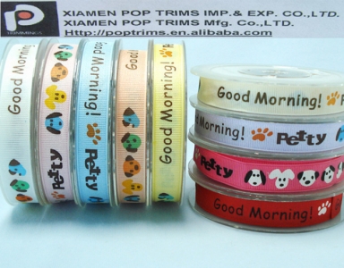 Custom Cartoon Printed Grosgrain Ribbon